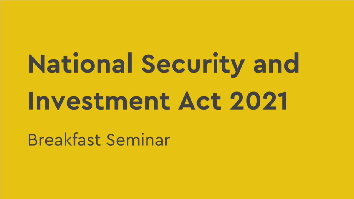 Have you prepared for the National Security and Investment Act?

We are hosting a breakfast seminar on 27th September that will look at:

What transactions are covered

Which industries and sectors are most at risk

How the NSIA process works

Register now
linkedin.com/events/nationa…