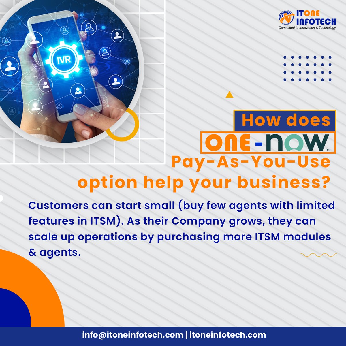 itoneinfotech's tweet photo. Being in IT support & services, we are often asked questions on our flagship product OneNow so we have compiled a list of common questions & possible solutions to help you understand more about it's deliverables.
https://t.co/Hhdv6qBH60
#onenow #FAQ #technology #servicenow https://t.co/4yH54TVBRw