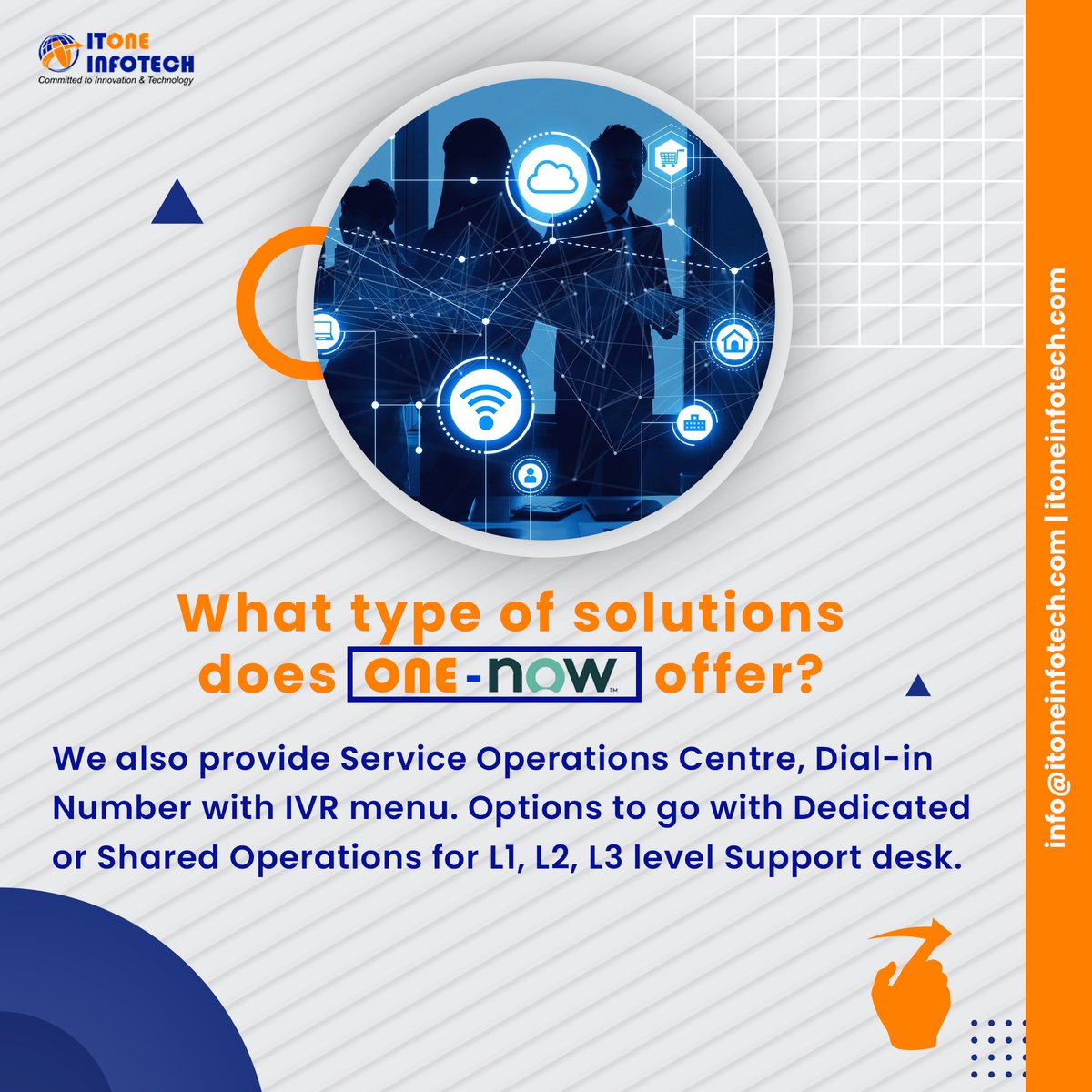 itoneinfotech's tweet photo. Being in IT support & services, we are often asked questions on our flagship product OneNow so we have compiled a list of common questions & possible solutions to help you understand more about it's deliverables.
https://t.co/Hhdv6qBH60
#onenow #FAQ #technology #servicenow https://t.co/4yH54TVBRw