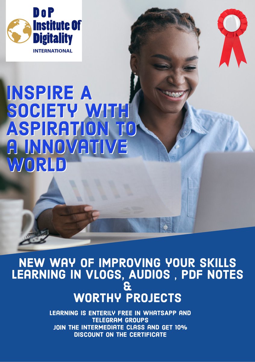 WilliumGilbert's tweet image. Starting institutions and running them has not always been that easy. While what we here from every one called "mentor" makes us look like as if we are failing. DoP Institute brings to you the opportunity of boosting your skills with appropriate knowledge.