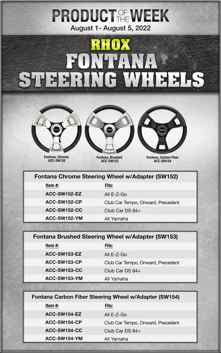 RHOX21237's tweet photo. RHOX Product of the Week 8.1.22-8.5.22. Check out our Fontana Steering Wheels! Please contact your RHOX dealer for pricing and availability. https://t.co/CUayqFA3iK