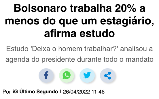 tesoureiros's tweet photo. BOLSONARO NÃO TRABALHA https://t.co/ZUkX3WHDBb