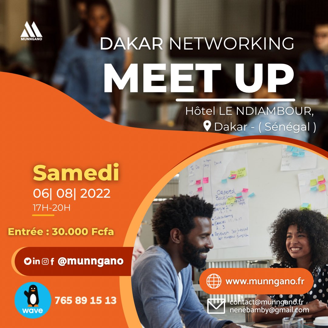 🗓 Vous a DAKAR et vous travaillez dans le secteur de :

L' immobilier, Agro-Business et les NTIC, cet événement est fait pour vous.

Nous organisons un NetWorking, détente et business ce Samedi 06 Août, à l'hôtel Le Ndiambour <a href="/ndiambourhotel/">Le NDIAMBOUR Hôtel et Résidence</a>

📱N'hésitez pas à réserver