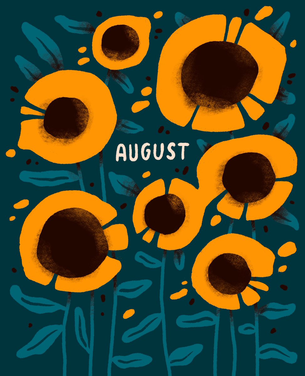 Have a lovely August! 🌻 #illustration #August #sunflower