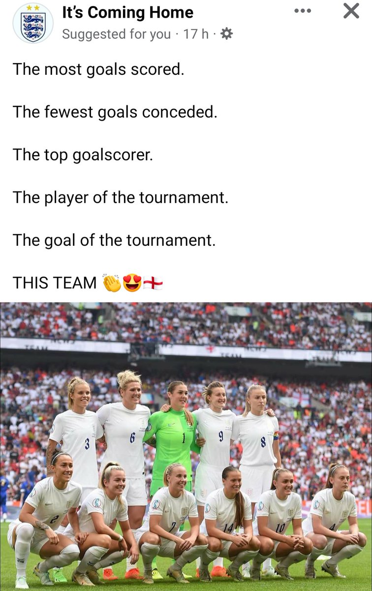 Wow. This team! 🙌💪🏆⚽️🦁 #Lionesses #UEFAWomensEuro2022 #WEuro2022 #womenseuros2022