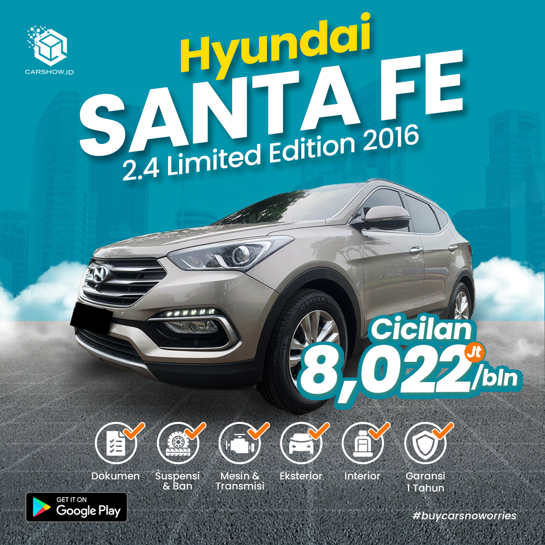 CarshowId's tweet photo. Hyundai Santa Fe 2.4 Limited Edition Bensin AT 2016

Harga Kredit : 310jt
Harga Cash : Hubungi WA

Detail Mobil :
https://t.co/PlBMEzqfLL

Hubungi WA :
https://t.co/954QJujkD5

Instagram Carshow :
https://t.co/xjlLnPJ8d6

Download Aplikasi Carshow :
https://t.co/WSzG91mYIw https://t.co/2h3OkD9vMm