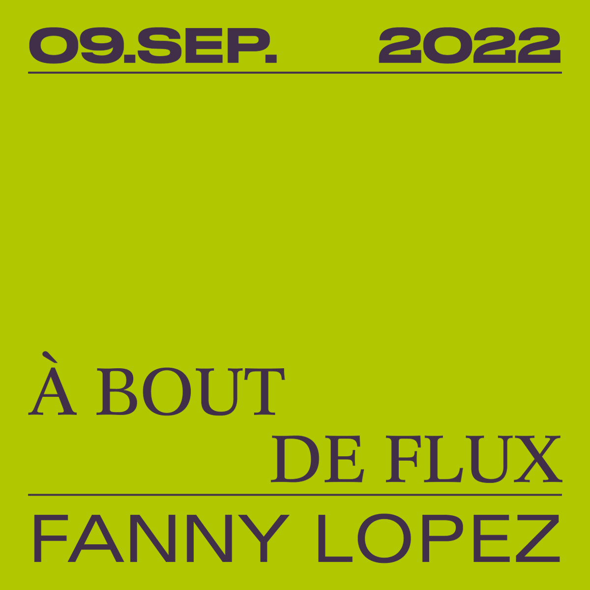 "A bout de flux" de Fanny Lopez, en librairie le 9 septembre !