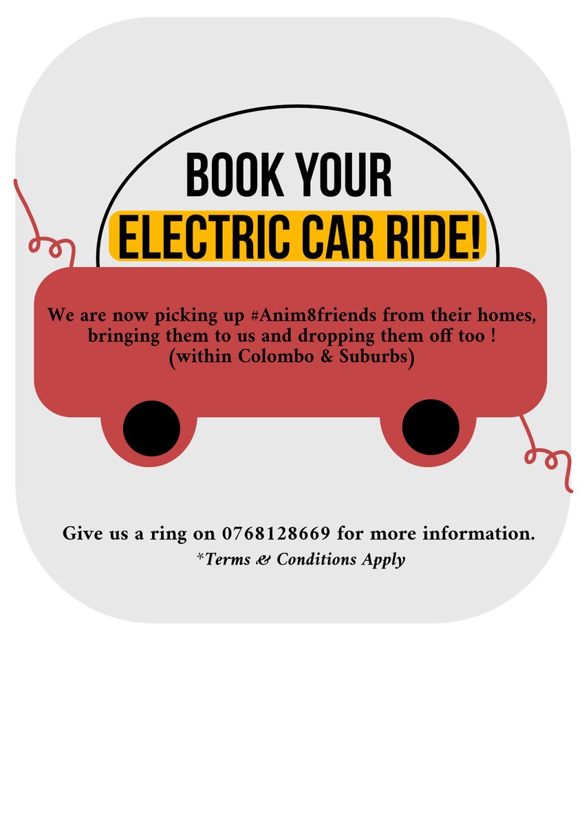 Anim8LK's tweet photo. #Anim8Alert π¨
(Rs.100/= Per KM)
Call us on 076 812 8669 for more deets. https://t.co/ubxomk5j0q