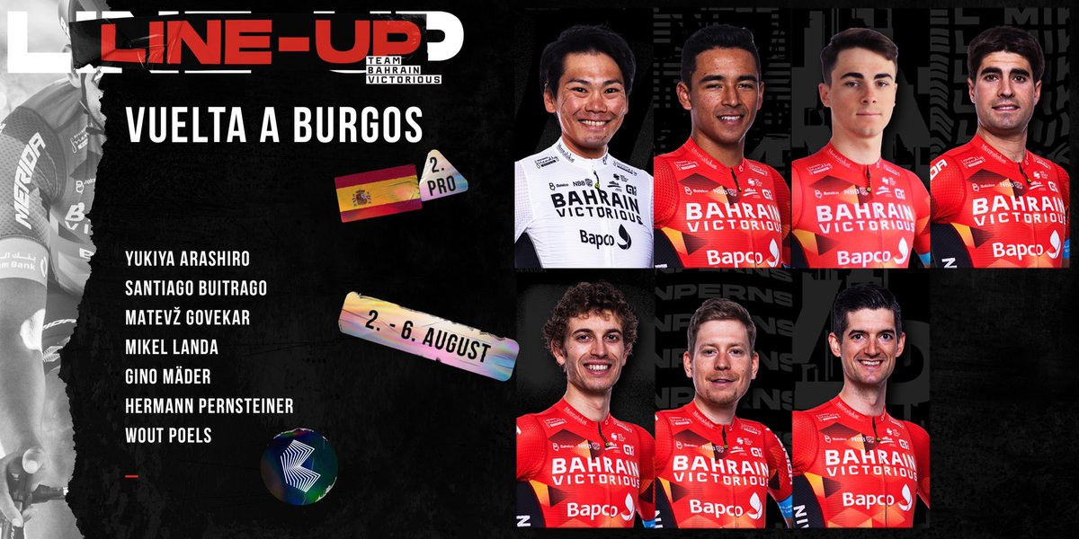 #VueltaBurgos | 🚴🏻‍♂️🇪🇸🏆🇨🇴 Santiago Buitrago <a href="/SantiagoBS26/">Santiago Buitrago Sanchez</a> confirmado en la nómina del <a href="/BHRVictorious/">Team Bahrain Victorious</a> para la Vuelta a Burgos 2022 🚴🏻‍♂️🇨🇴👏🔥🔥

#VamosEscarabajos #Ciclismo #Colombia