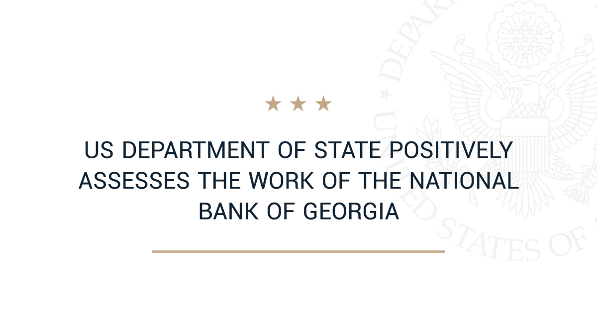 🇺🇸'The #NBG and Georgian financial institutions act fully in accordance with the financial sanctions imposed by the United States and others on the Russian Federation' - as stated in the Investment Climate Statement, published by the @StateDept. 🔗- bit.ly/NBG-US-2022