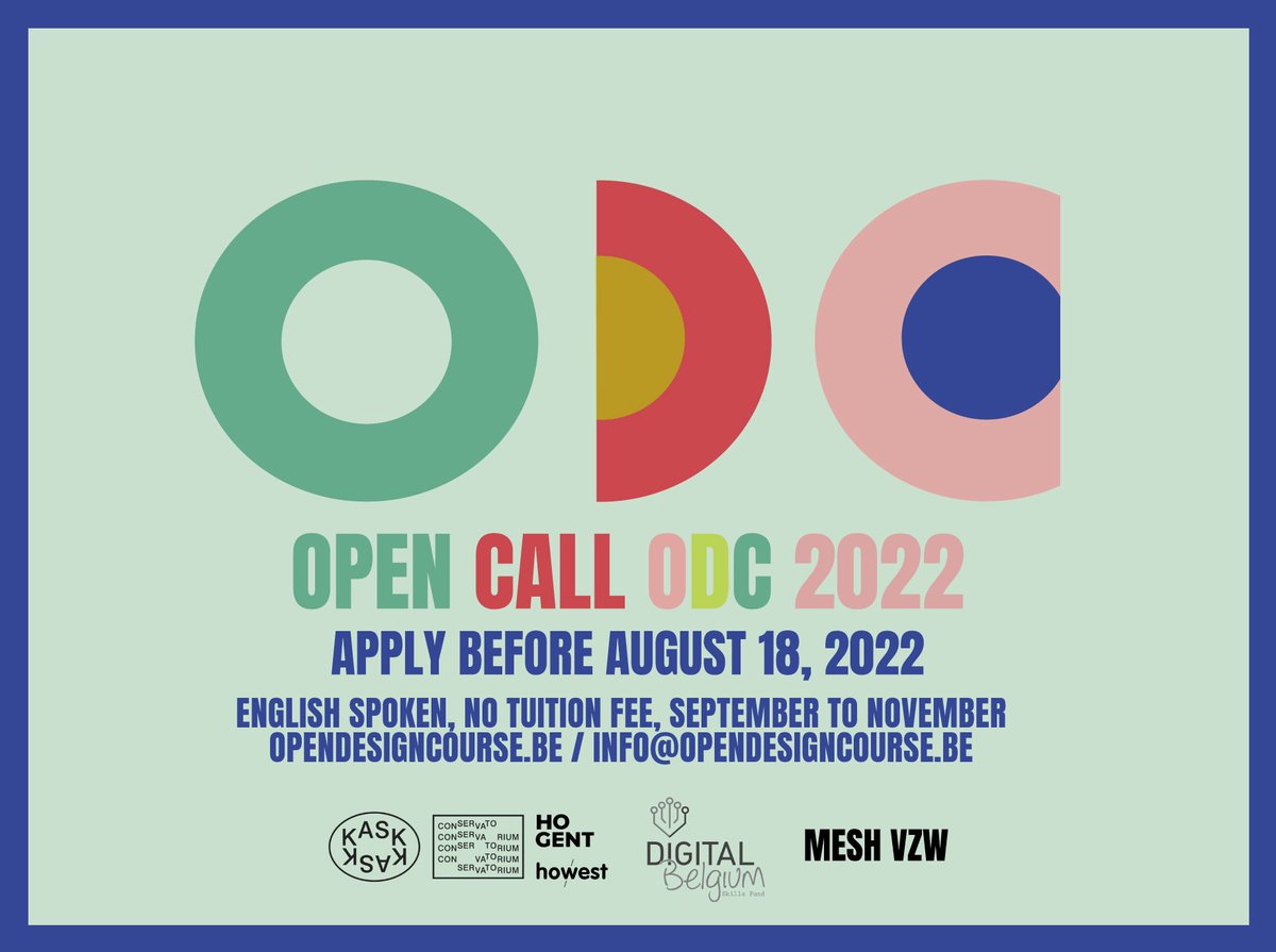 opendcours's tweet photo. 🔥OPEN CALL 🔥 From September to November 2022 Mesh vzw and @schoolofartsgnt offer an educational program in Open Design for refugees and asylum seekers in Belgium. #RefugeesWelcome #asylumseekers #asylumseekerswelcome #sanspapiers  #opendesign => https://t.co/jsh0zCTafF <= https://t.co/QOYTE47KB0