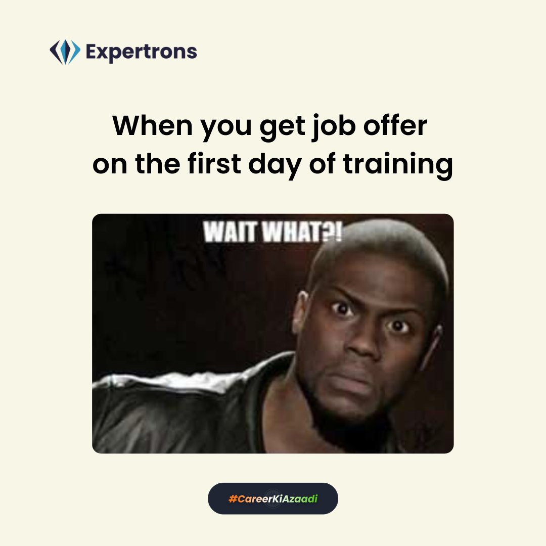 expertrons's tweet photo. Shocked like Kevin? Don't be!
Get going from Day 1 of your Training by getting job offer. Assure yourself a 2x return on your investment in your career with Expertrons PULSE.
Registration now: https://t.co/kZj7mhOCtH
#KevinHart #ExpertronsPULSE #InspireSuccess #Expertrons https://t.co/u9VSXGvsUf