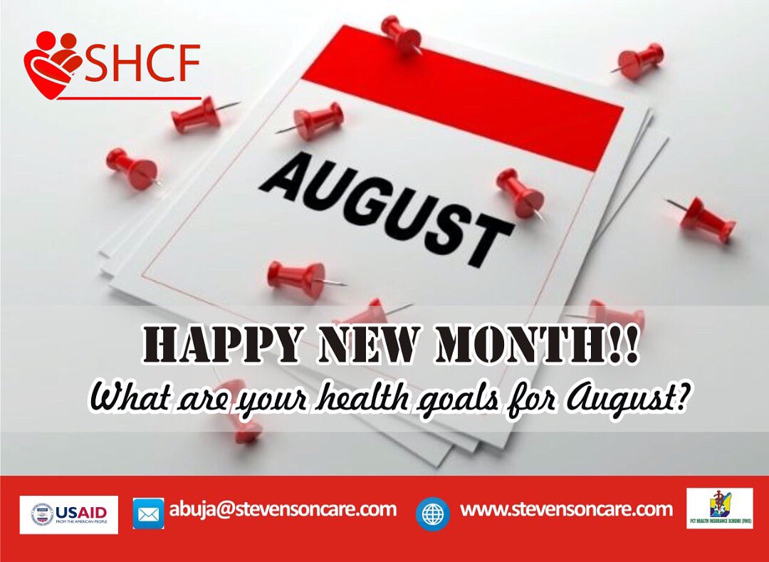 stevenson_cares's tweet photo. Welcome to August..
We want you to have a month that is filled with goodness of health and general wellbeing.
#shcf #usaid #nigeriaihp #fhis #fhisabuja #healthinsurance #abuja #abaji #abujamunicipal #bwari #gwagwalada #kuje #kwali #abujahmo #abujahealthcare #abujacommunity https://t.co/zOW9jjp4MA