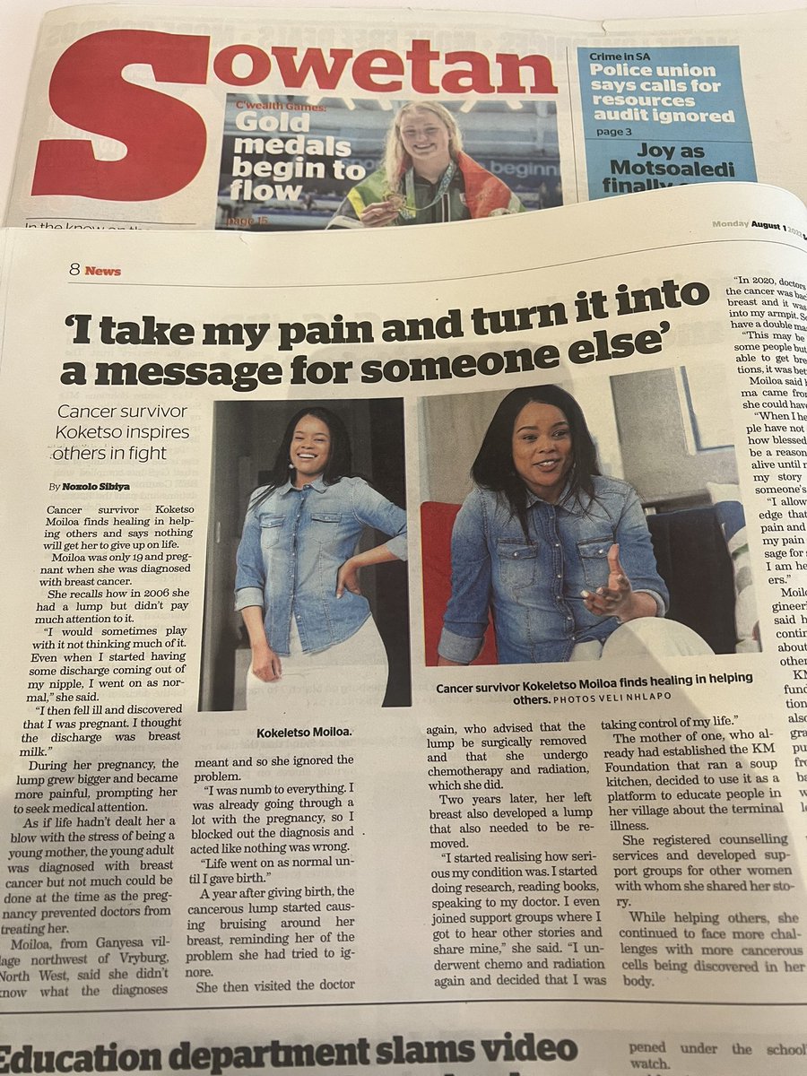 TheBrandScapers's tweet photo. Such an inspirational leader of the community whose heart is set to giving a helping hand to so many people in the impoverished rural set up. 

What a way to start women's month with such an inspirational article @MoiloaKoky 

Get your copy at your nearest retailer @SowetanLIVE https://t.co/HqUqcbz9aK