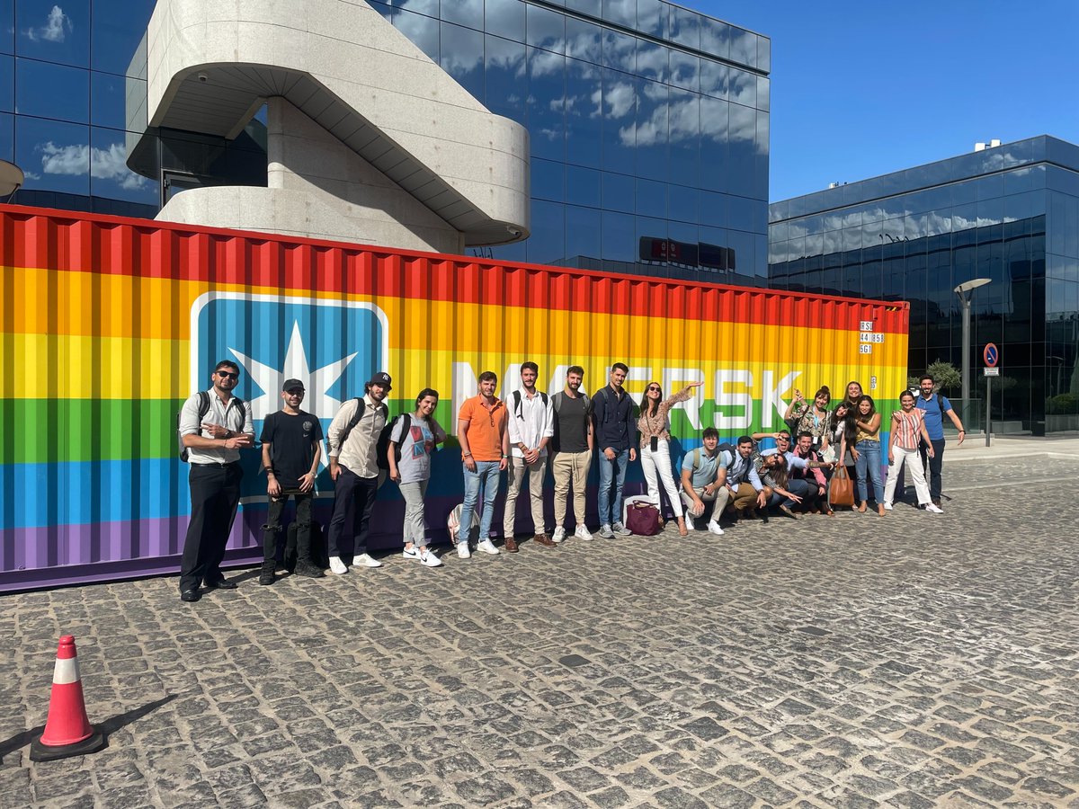 Maersk's tweet photo. Last month, our #Rainbowcontainer arrived at our office in #Madrid🌈
To mark Pride Month we have been doing multiple actions to understand, appreciate and celebrate diversity in workplace.
See the colorful images with our colleagues below! https://t.co/QbUR0x90kh