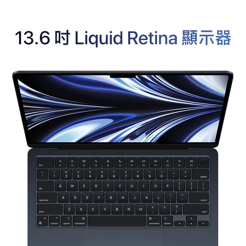 Apple's tweet photo. 全新 MacBook Air 降臨。由 M2 晶片超強驅動。不可思議的超薄設計。全天電池續航。還有絢麗的 13.6 吋 Liquid Retina 顯示器。輕，不可看輕。