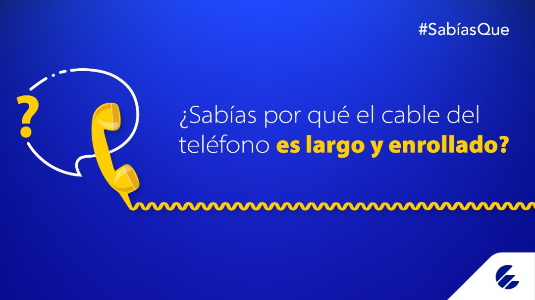 🔊 #SabíasQué el cable del ☎️ es largo y enrollado para evitar la Diafonía, fenómeno que ocurre cuando 2️⃣ señales de comunicación se empalman una sobre otra.
📌 Este suceso era común al surgir el ☎️, hoy en día su fabricación continúa siendo una tradición ➿. #EsteEsNuestroAzul💙