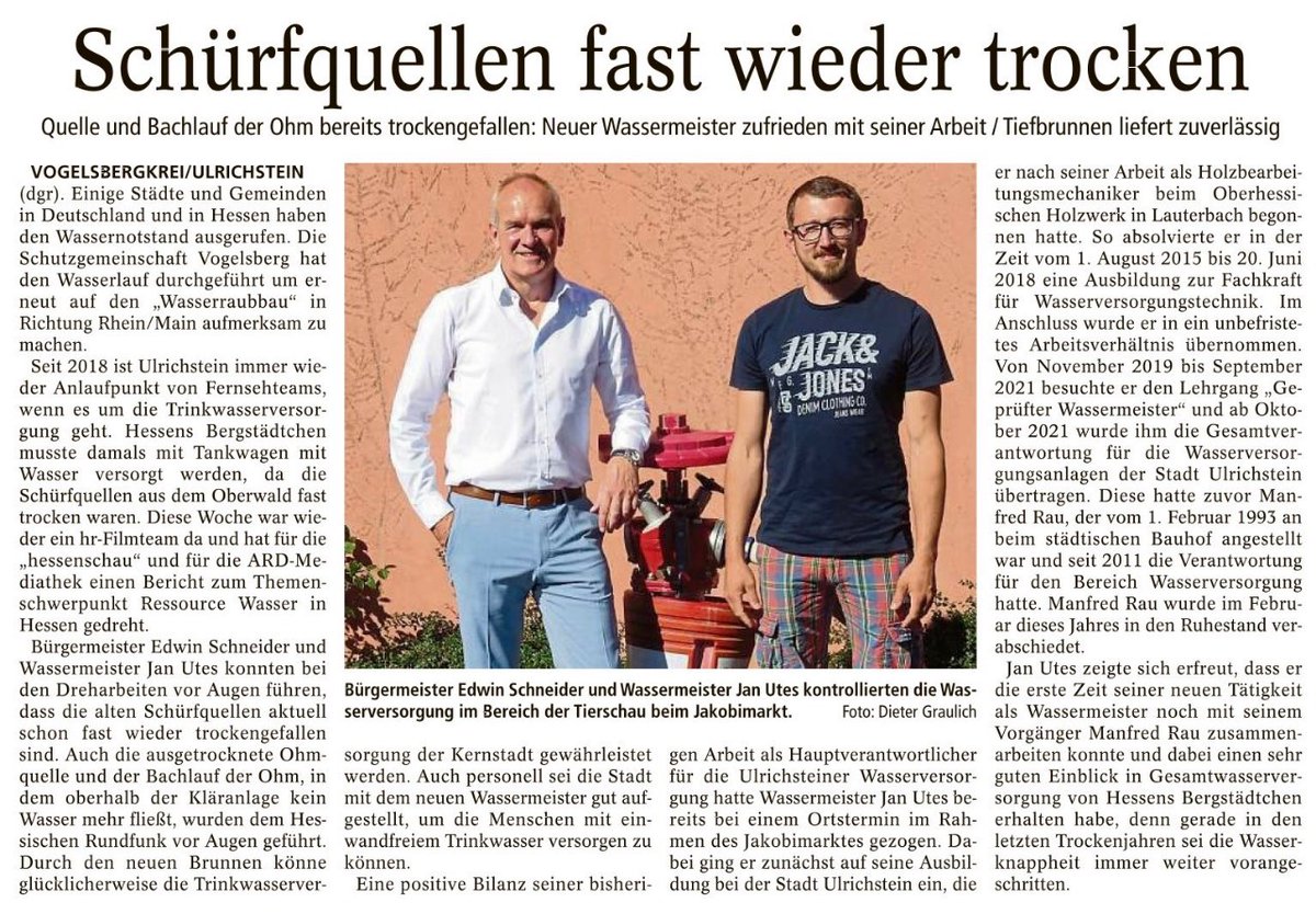 Barbara93160327's tweet photo. @MauliBewohner Die Stadt #Homberg Ohm wähnt sich in trügerischer Sicherheit und verkauft ihr #Trinkwasser an die #BauArge. Doch #Ulrichstein kann sehr schnell überall sein. 70 % aller Quellen im Vogelsberg sind bereits versiegt. Und was dann? https://t.co/tZzjnRk4KY