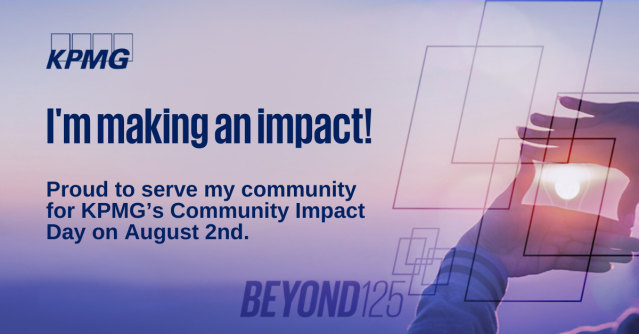 I'm looking forward to celebrating <a href="/KPMG_US/">KPMG US</a>' 125th anniversary by joining my colleagues for a day of service! #Beyond125 #KPMGCommunityImpact #KPMGvolunteer