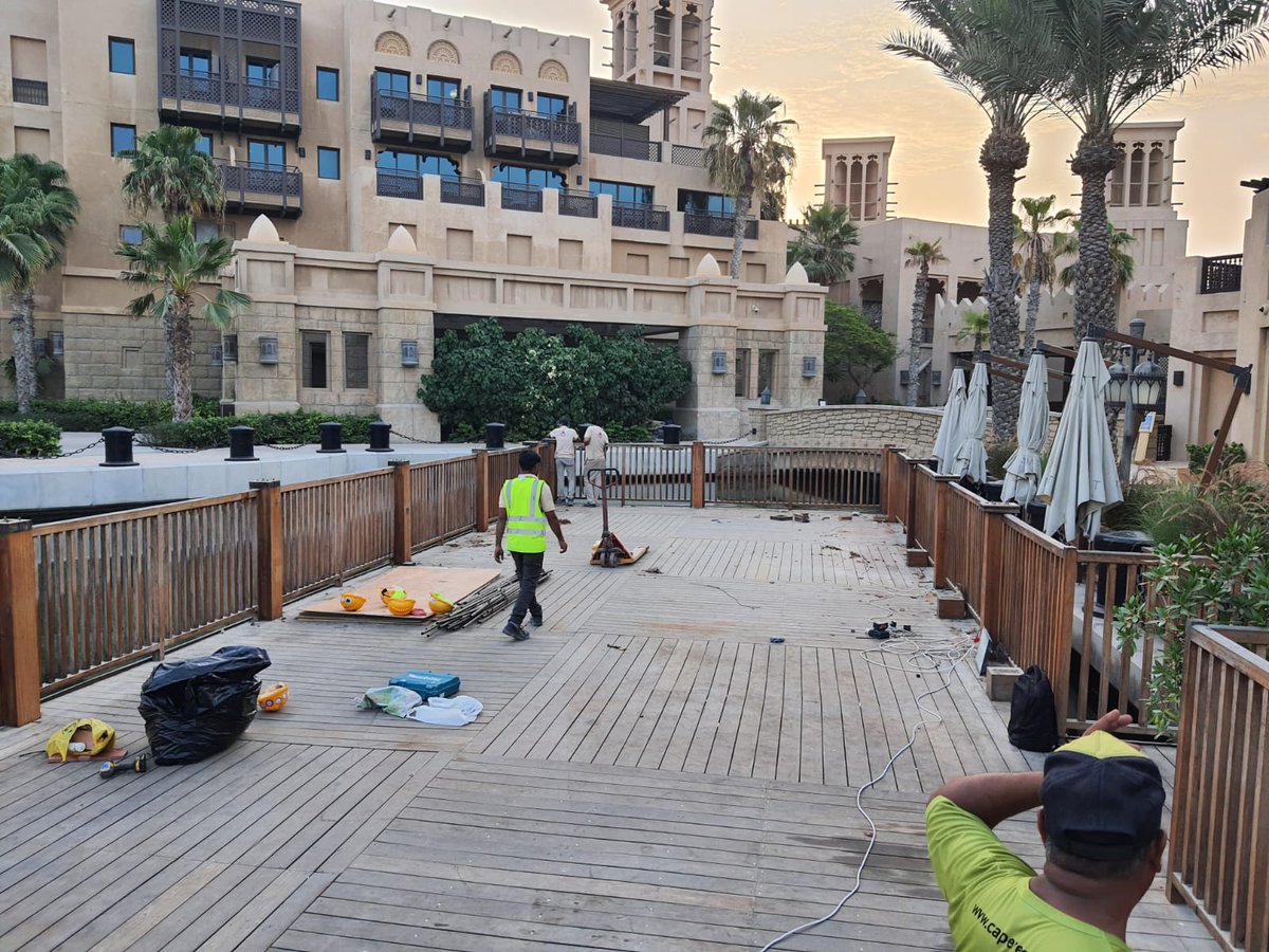 CapeReed's tweet photo. We are back at The Meat Co in Souk Madinat Jumeirah for a deck renovation this week!
#Timber #Deck #Renovation #TimberDeck #MeatCo https://t.co/Y3kvCbkQBT