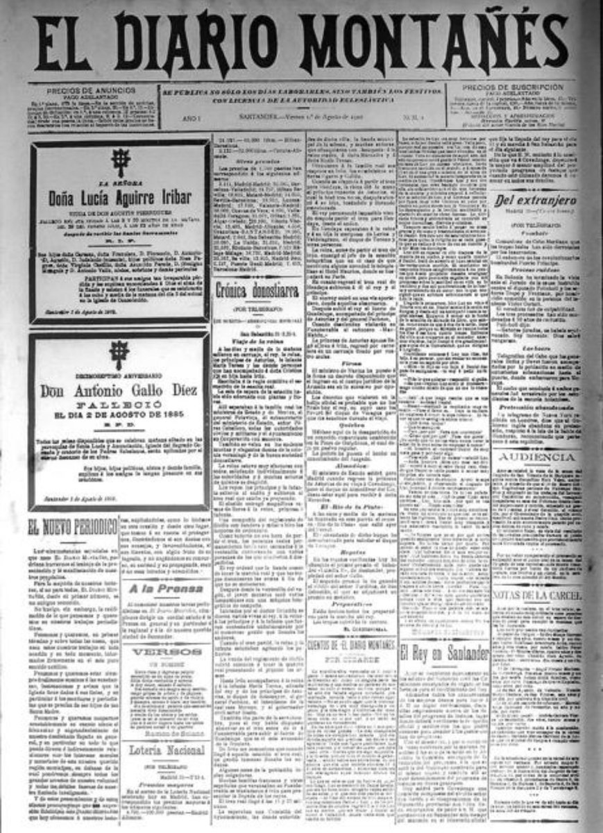 pedro_casares's tweet photo. La primera edición de El Diario Montañés salió a las calles el 1 de agosto de 1902.

En estos 120 años hemos leído en sus páginas todo lo que ha sucedido en España, en Cantabria y en Santander. Es parte de la historia viva de nuestra tierra.

¡Felicidades a toda la redacción! https://t.co/E6zZ0vs4tw