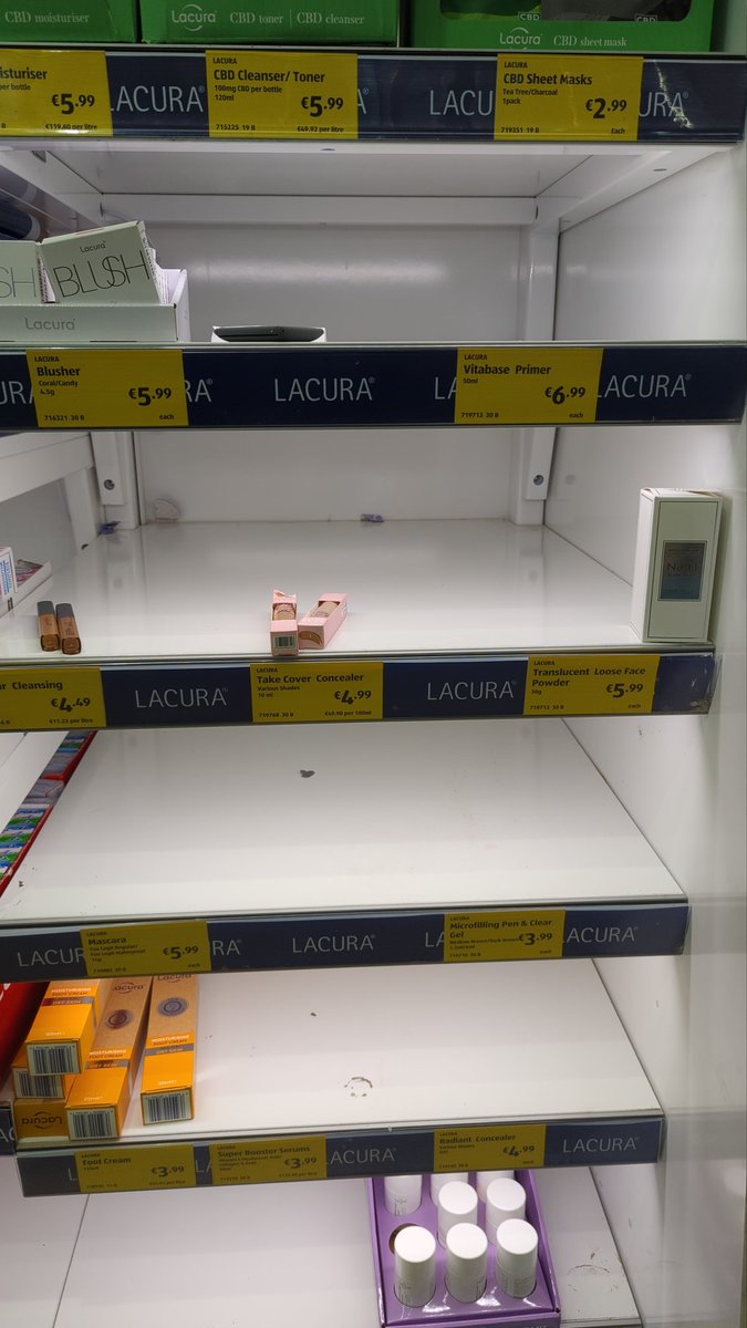 I just popped to my local <a href="/Aldi_Ireland/">Aldi Ireland</a> to see if they had any of the new primer left...... Safe to say that's a nope 🤦🤷🏻 #Soldout #emptyshelf