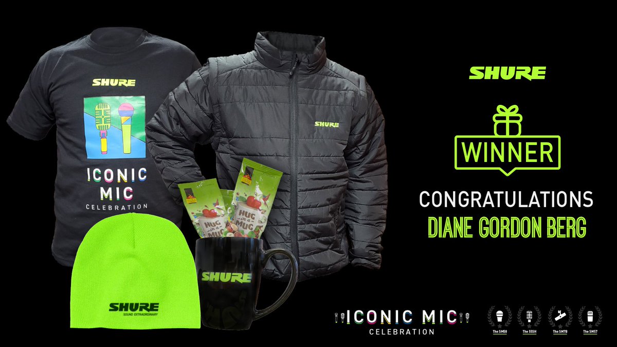 A huge congratulations to Desmond Hendricks and Diane Gordon Berg; you are the lucky winners of the Shure Iconic Mic competition! 🥳

We hope that you enjoy your prize! 😁

#ShureIconicMicWinners #Shure #ShureMicrophones