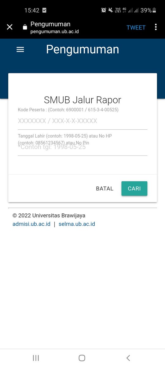 ptttttdwy's tweet photo. Smub UB jalur rapor yg no peserta itu yg mana ya? Di kartu pesertanya ngga ada https://t.co/ucJcU69vz0