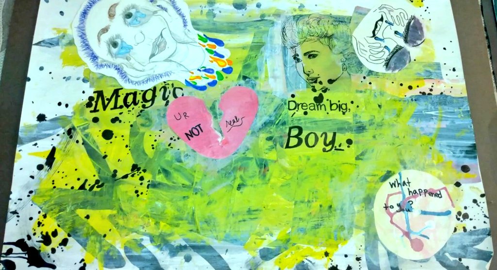 gumdropbuddy's tweet photo. here's some examples!!
TW:
vent art (1st &amp; 3rd), trauma (1st); literal gluttony? (2nd); watercolor bl00d, pill, big letters that say "EAT" (3rd); disturbing, paranoia inducing imagery, hallucination (4th) https://t.co/WIxFBogR2g
