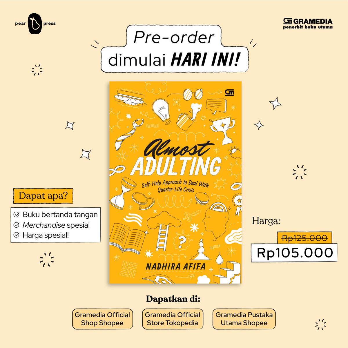 bukugpu's tweet photo. Pre-order #AlmostAdulting @nadhiraafifa
Satu lagi, buku self-help paling ditunggu! Terbitan #PearPress #bukugpu
๐กhttps://t.co/KPAFYUUGd4
๐ก https://t.co/hFbFQEEgON
๐ก https://t.co/YpDz0b5KdH
Don't miss it! https://t.co/70OG2rrb6C