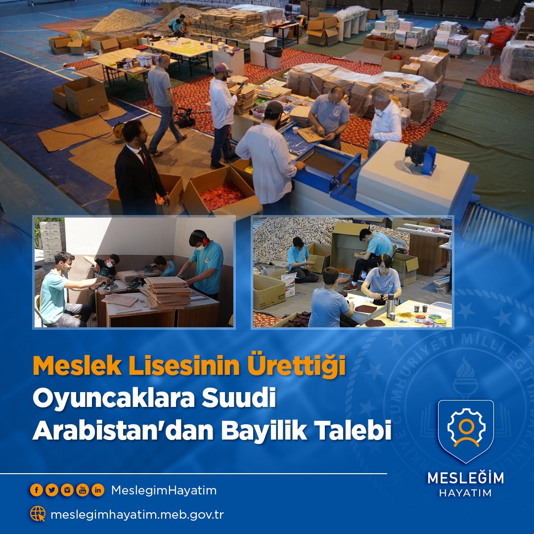 #MesleğimHayatım | 📰

Kastamonu Taşmektep Mesleki ve Teknik Anadolu Lisesi öğrencileri tarafından üretilen ahşap oyuncaklar, Almanya ve Suudi Arabistan başta olmak üzere Ortadoğu ve Avrupa ülkelerine ihraç edilecek.

👉🏻meb.ai/UX5bSuk