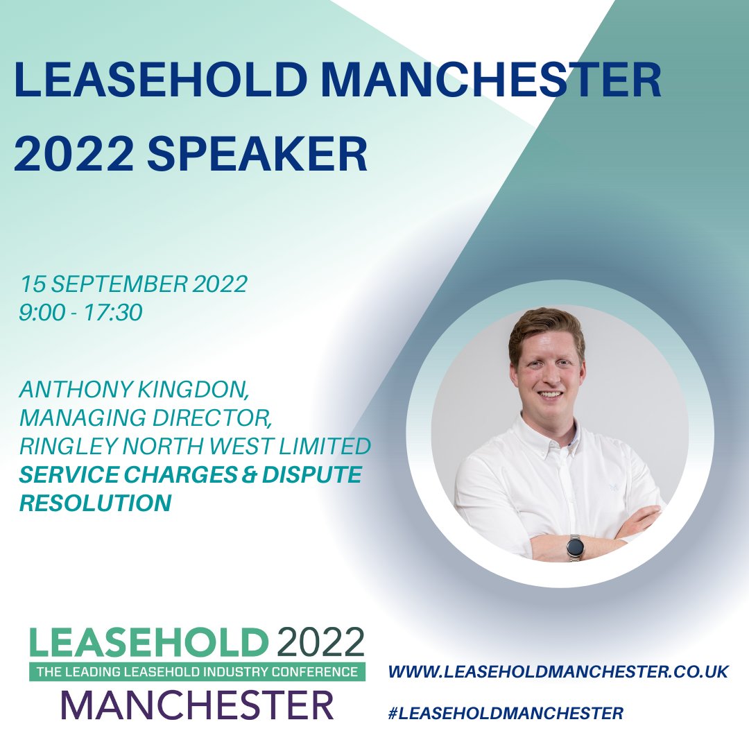 Thank you to Anthony Kingdon, who will be hosting our second plenary session at #LeaseholdManchester discussing Service Charges &amp; Dispute Resolution. Have you got your tickets yet? #Manchester #Leasehold #Events #ServiceCharges leaseholdmanchester.co.uk <a href="/TheRingleyGroup/">The Ringley Group</a>