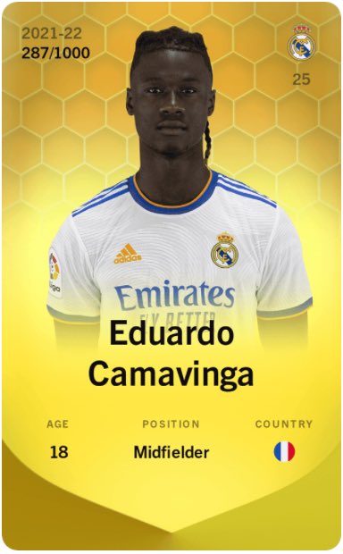 julien_sorare's tweet photo. 🎁 Giveaway Sorare 🎁

J'offre Eduardo Camavinga 287/1000 en Limited!

Pour participer, vous devez : 

💎 Follow @julien_sorare
💎 RT + LIKE 🔁❤️

⌛️Tirage au sort le 01/08 à 15:30 ⏳ 

#SorareGiveaway #Sorare #Giveaway #NFT #Crypto #Concours #bitcoin  #eth #bnb  #cro  #egld #xrp https://t.co/FbVbsNrmgw