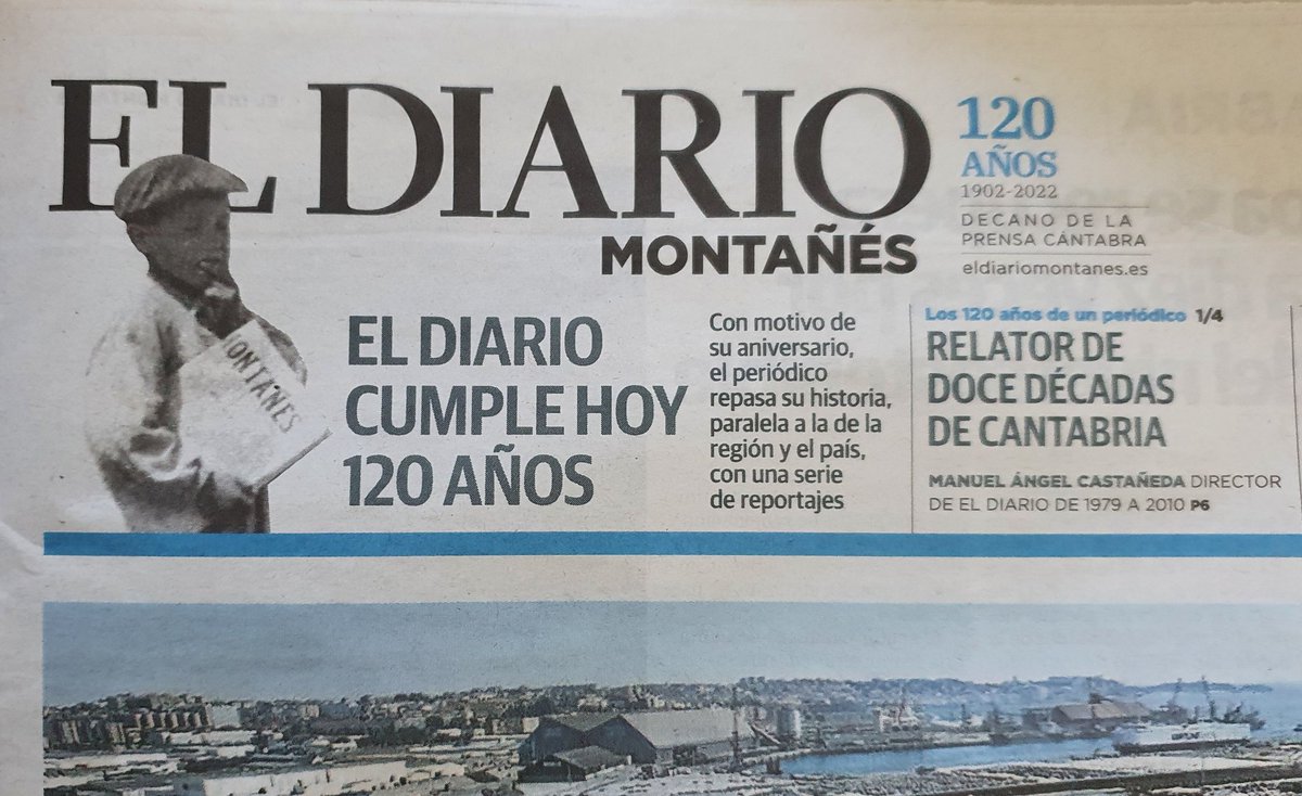 Paz_apalabra's tweet photo. Hoy hace 120 años de la aparición de El Diario Montañés @dmontanes, decano de la prensa cántabra. 
Una gran felicitación a todos sus trabajadores, y que sea por muchos más.
Me gusta el nombre. Tenemos una magnífica costa, somos cántabros, pero... yo me reconozco como montañesa. https://t.co/ED7JnvGnvo
