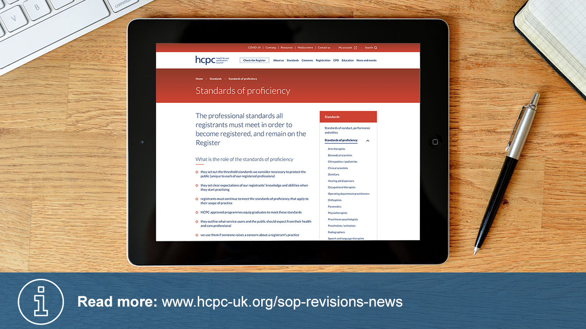 Our Standards of Proficiency are changing. 

Find out what this means for you, and the key overall differences:

hcpc-uk.org/sop-revisions-…