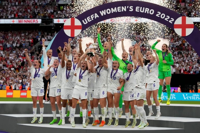 Football has finally come home 🏴󠁧󠁢󠁥󠁮󠁧󠁿🏴󠁧󠁢󠁥󠁮󠁧󠁿
We would like to congratulate the lionesses on winning the UEFA Women’s Euro final yesterday against Germany. 
#WHATAGOAL #Lionessess #WEURO2022 #womenseuros2022