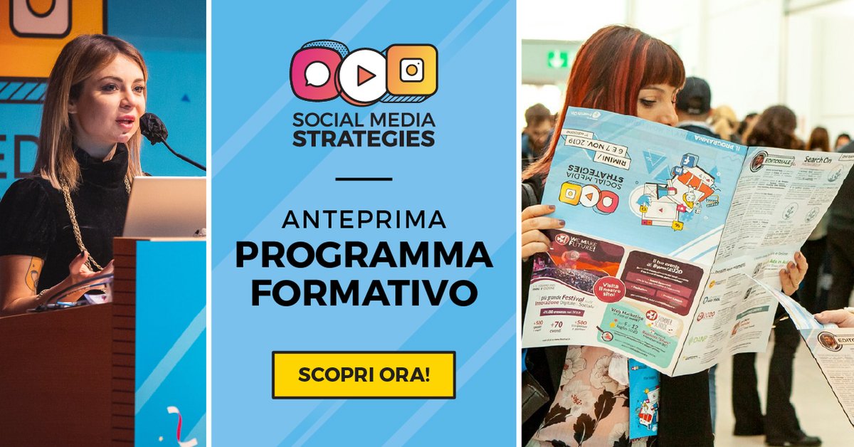 Scopri l'anteprima del programma formativo del #SMStrategies 2022!  Un programma pensato per formare i professionisti del futuro, 2 giorni di case study e talk su #ECommerce, #Tiktok, #Instagram, Metaverso, Content Creator e tanto altro ancora social-media-strategies.it/2022/programma/