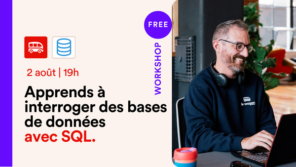 lewagonlyon's tweet photo. Tu veux t’initier à la #data ?
Réserve ta place pour notre atelier découverte de #SQL, le langage standard pour la gestion de bases de données relationnelles 👨‍💻

C’est gratuit, et en ligne !

📆 Mardi 2.08 à 19h
👉 https://t.co/ViGxPiddaB https://t.co/Tm8m7dqOeA