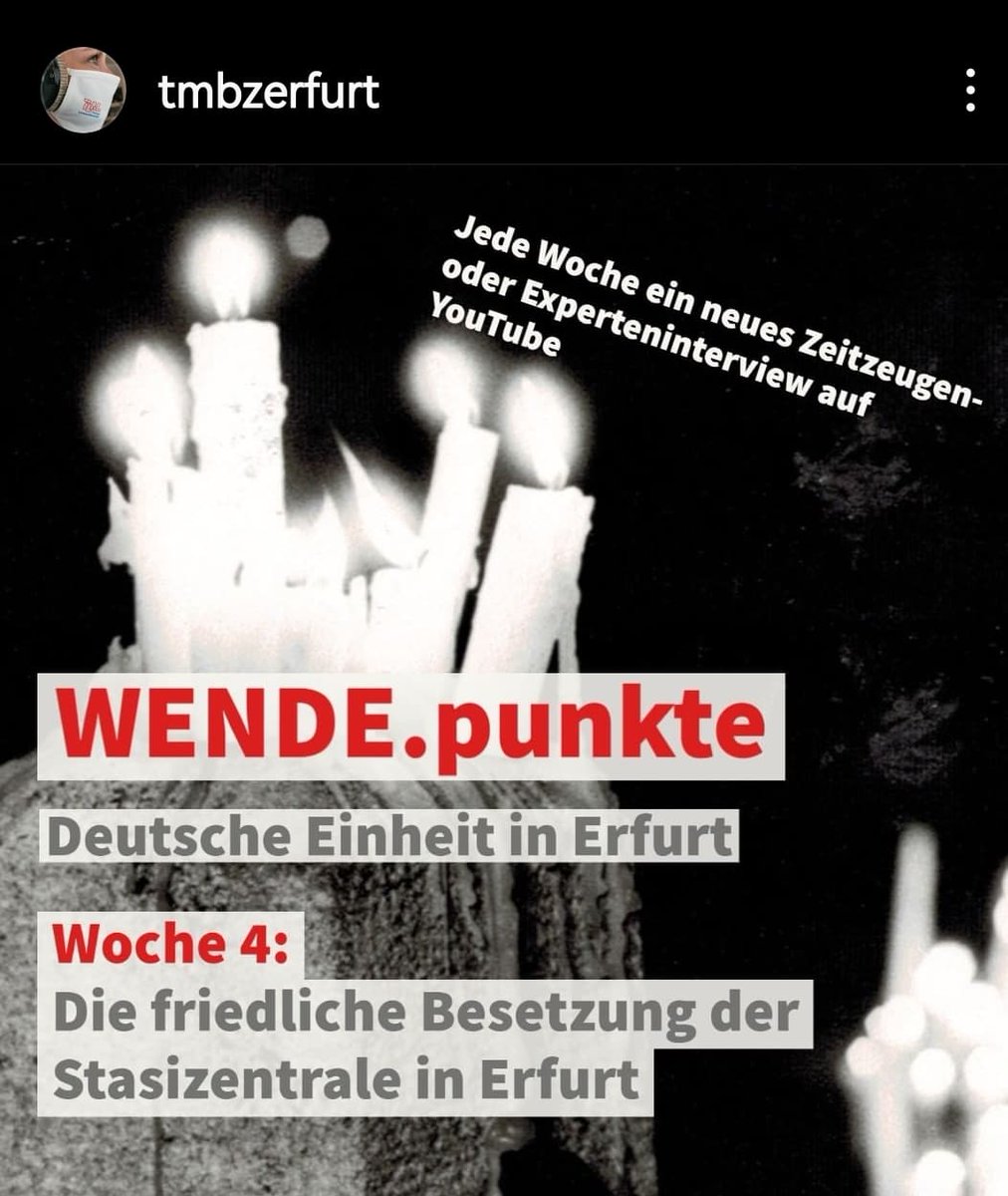 In dieser Woche berichtet Barbara Sengewald auf unserem YouTube-Kanal "Wendepunkte Erfurt" über die friedliche Besetzung der Stasizentrale Erfurt in den Morgenstunden des 04. Dezember 1989. Sie war mit dabei und engagierte sich für die Sicherung und Verwahrung der Stasiakten.