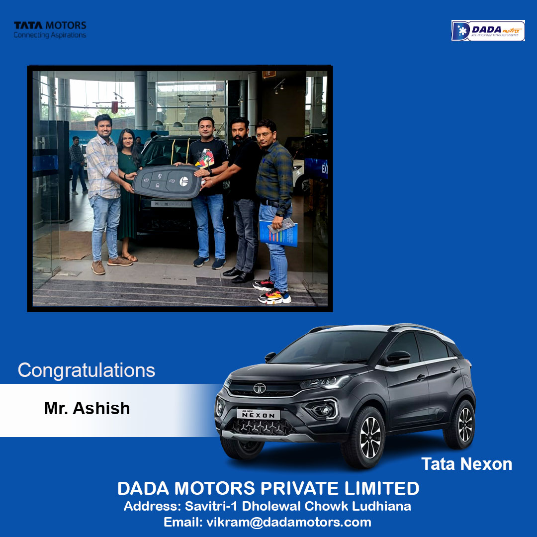 We are excited to see your adventurous journey. #Congratulations Mr. Ashish your brand new #tatanexon. Welcome to the ever-growing Dada Motors family. Have a Great day. 🎉🎉🎉🚘🚘
.
.
#TataMotors #dadamotors #newcar #SafestCars #nexon #nexonev #nexondarkedition #nexonlovers #cars