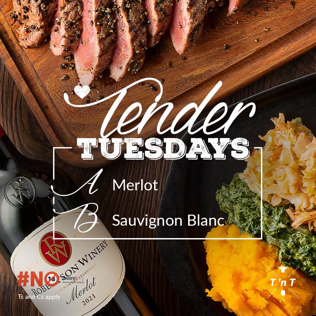 A juicy steak with dry conversation? Not the kind of combo we want for you. Which bottle of Robertson wine are you pouring to keep the conversation flowing?