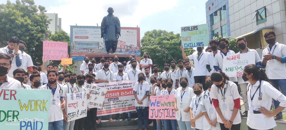 અમારો અધિકાર,
સ્ટાઈપેન્ડ ૧૮૦૦૦ !

DONT JUST SEE US AS DOCTORS TREAT AS ONE

#indefinite_strike
#Strike_for_18k_stipend
#KU_Vet_Dr_on_strike
#Increase_Guj_Vet_Stipend
<a href="/PMOIndia/">PMO India</a> <a href="/CMOGuj/">CMO Gujarat</a>
<a href="/RaghavjiPatel/">Raghavji Patel</a> <a href="/sanghaviharsh/">Harsh Sanghavi</a>
<a href="/PRupala/">Parshottam Rupala</a> <a href="/KanuDesai180/">Kanu Desai</a>
<a href="/Divya_Bhaskar/">Divya Bhaskar</a>
<a href="/sandeshnews/">Sandesh</a>