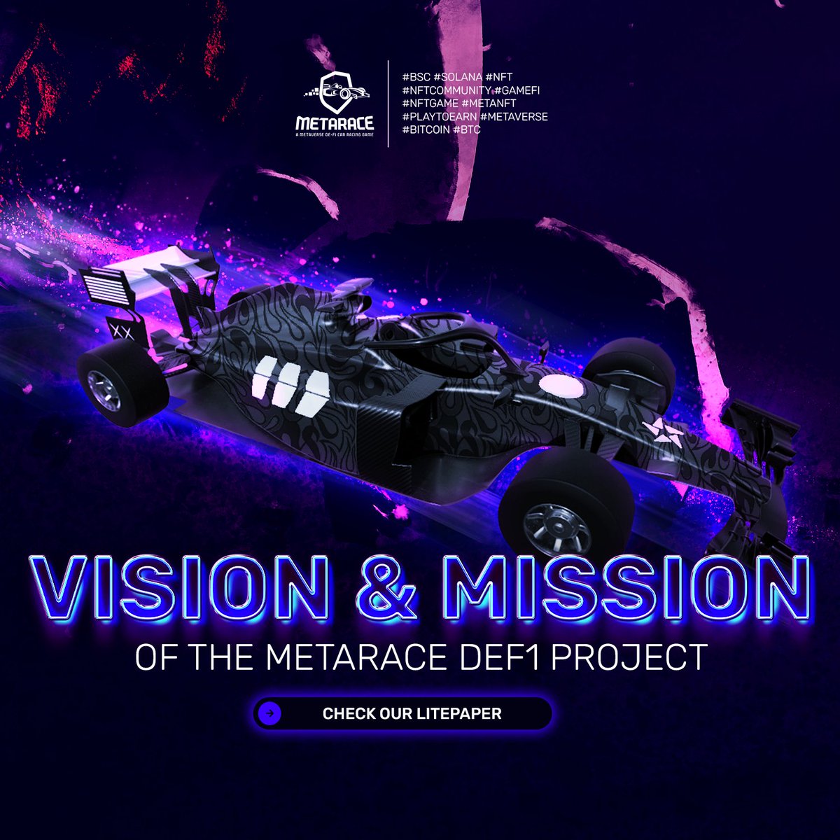 metadef1racing's tweet photo. 🔱 MetaRace DeF1🔱 What is our project? What are our vision and mission? 
Check our litepaper ⤵️
👉https://t.co/UsifzsSto0
@metadef1racing

Retweet &amp; Like❤️❤️

#BSC #Solana #NFT #NFTCommunity #GameFi #NFTGame #MetaNFT #PlayToEarn #Metaverse #Bitcoin #BTC https://t.co/fJpT4nqvF4