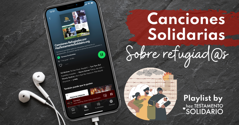 TestaSolidario's tweet photo. Este mes, nuestra 🎧 playlist de @SpotifySpain está compuesta por temazos que hablan sobre las personas refugiadas y conciencian sobre un problema que, cada vez, se hace más grande en todo el mundo. ¿Nos ayudas a completar la lista con otras canciones?
➡️ https://t.co/8jGn4eDX32 https://t.co/qBEeUijCHJ