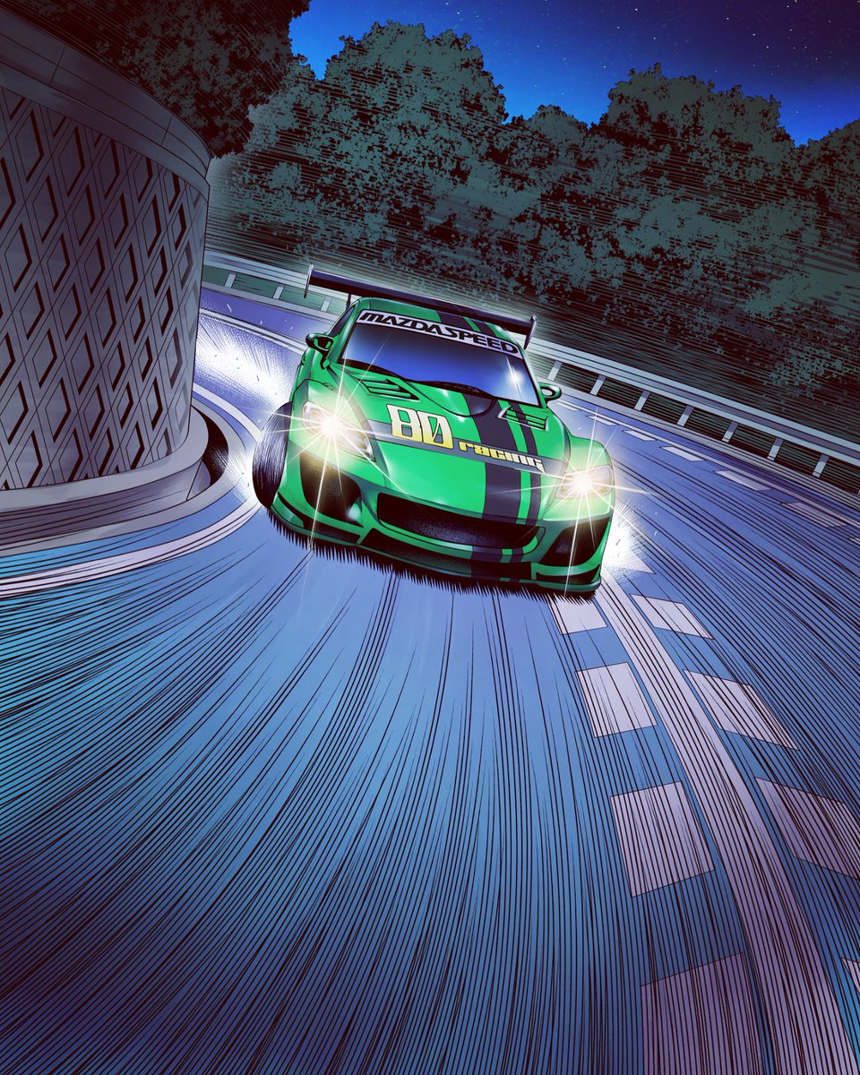 カラー作画中 ぶっちぎりライン×2！ #rx8 #大阪madファミリー #単行本8