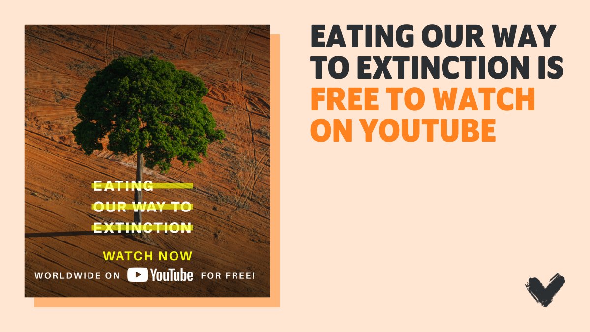 Have you heard?! You can watch the <a href="/EatingOur/">EATING OUR WAY TO EXTINCTION</a> documentary on YouTube for FREE! 🙌

It shows how we can all make a difference by eating #plantbased. 🌱 Watch here: youtu.be/LaPge01NQTQ