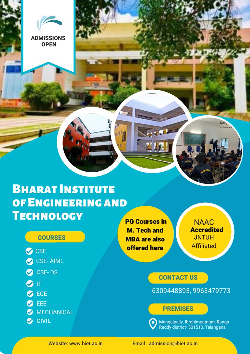 Bharat Institute of Engineering and Technology tweet media