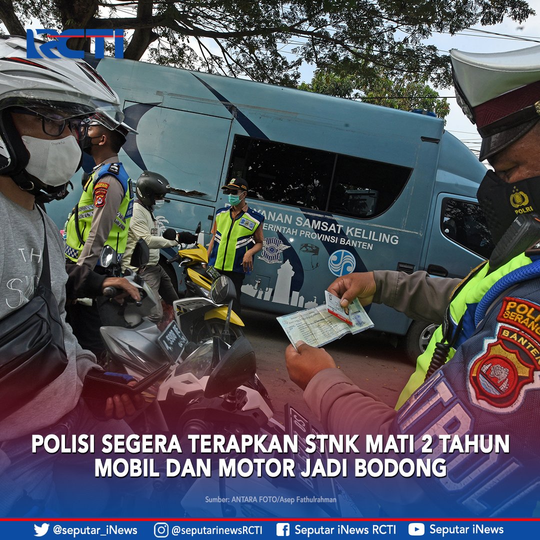 officialinews_'s tweet photo. Polisi segera mengimplementasikan STNK tidak dibayar selama 2 tahun tidak akan bisa diregistrasi lagi alias menjadi bodong.
Selengkapnya,
https://t.co/CcSDpa3koL
#SeputariNewsRCTI #RCTI #STNK #Motor #Mobil #Bodong #LLAJ https://t.co/TxkrII5qtW