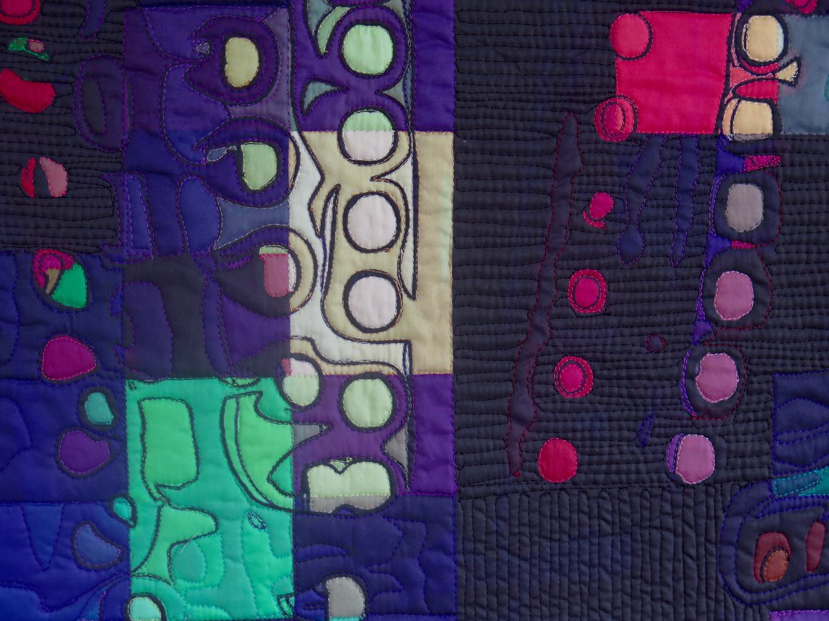 SomersetGuild's tweet photo. Guild member Alicia Merrett has been selected for the prestigious Black Swan Arts Open 2022. ‘In the Night City’ is a digitally altered photograph, printed on fabric and stitched. The exhibition runs until 11 September and is open daily from 10-4 https://t.co/gWYoX8L3GP https://t.co/XnHke9i7Sg