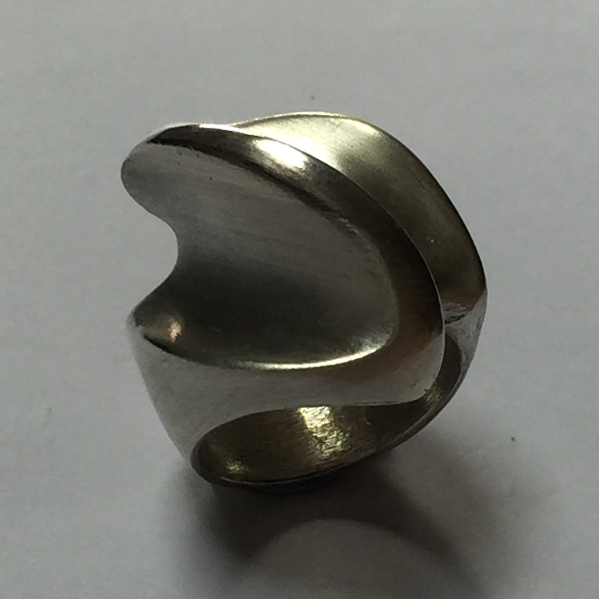 We would like to introduce you to Solange who is the Somerset Guild’s Maker of the Month for August. Solange’s jewellery work is bold, abstract and minimalist. The photo shows one of Solange’s sculptural silver rings. See more of Solange’s work in the Guild gallery in Wells.